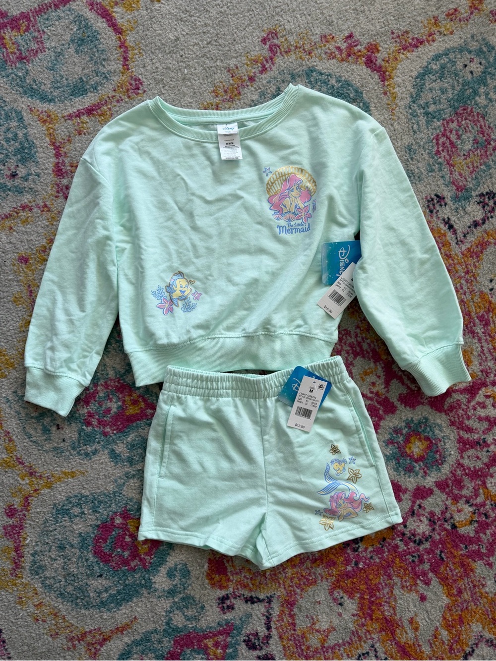 Disney Mint little Mermaid Set - Top & Shorts